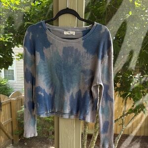 Tie-Dye Blue and Gray Women's Top